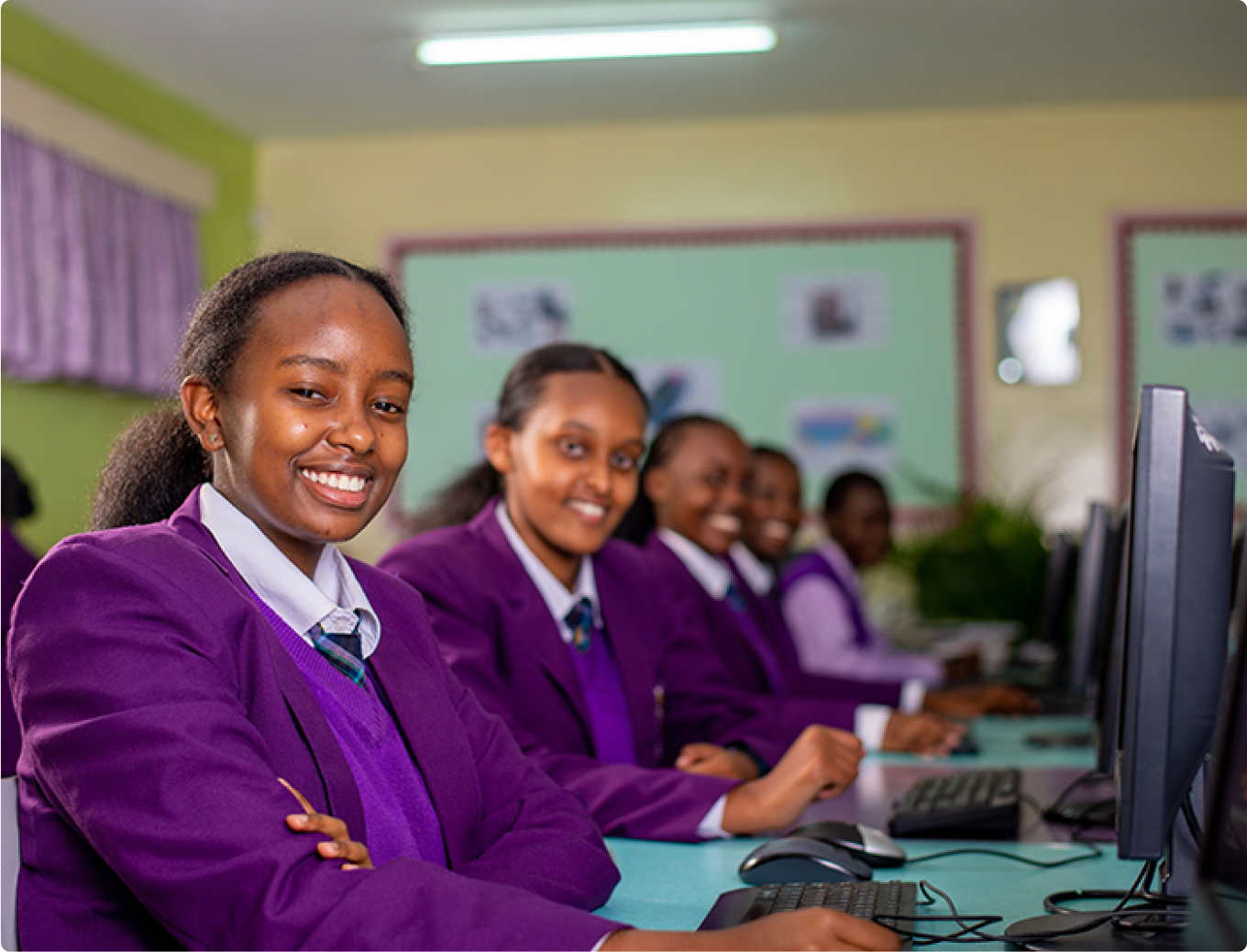 Riara springs girls high school students in the computer laboratory