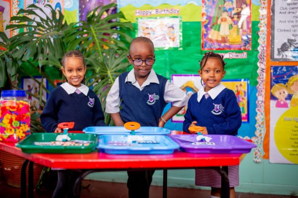 Riara springs kindergarten pupils showcasing what they made in class